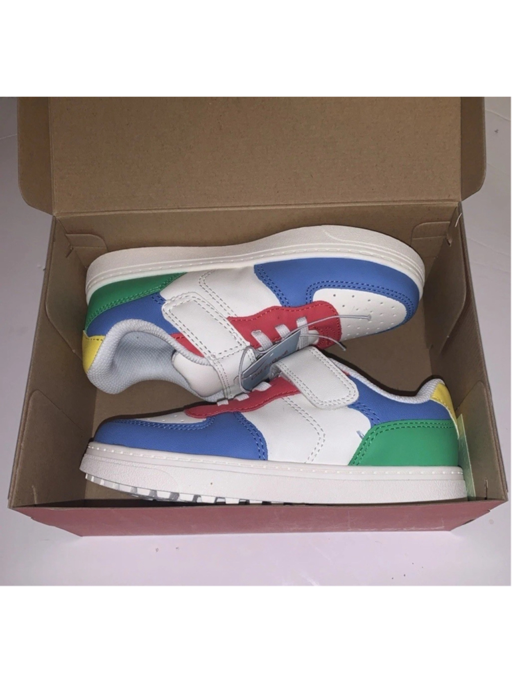 Cat & Jack Toddler Jaid Solid Court Sneakers Faux Leather Color Block Size 12